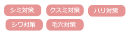 ニキビ対策　シミ対策　くすみ対策　シワ対策　ハリ対策　